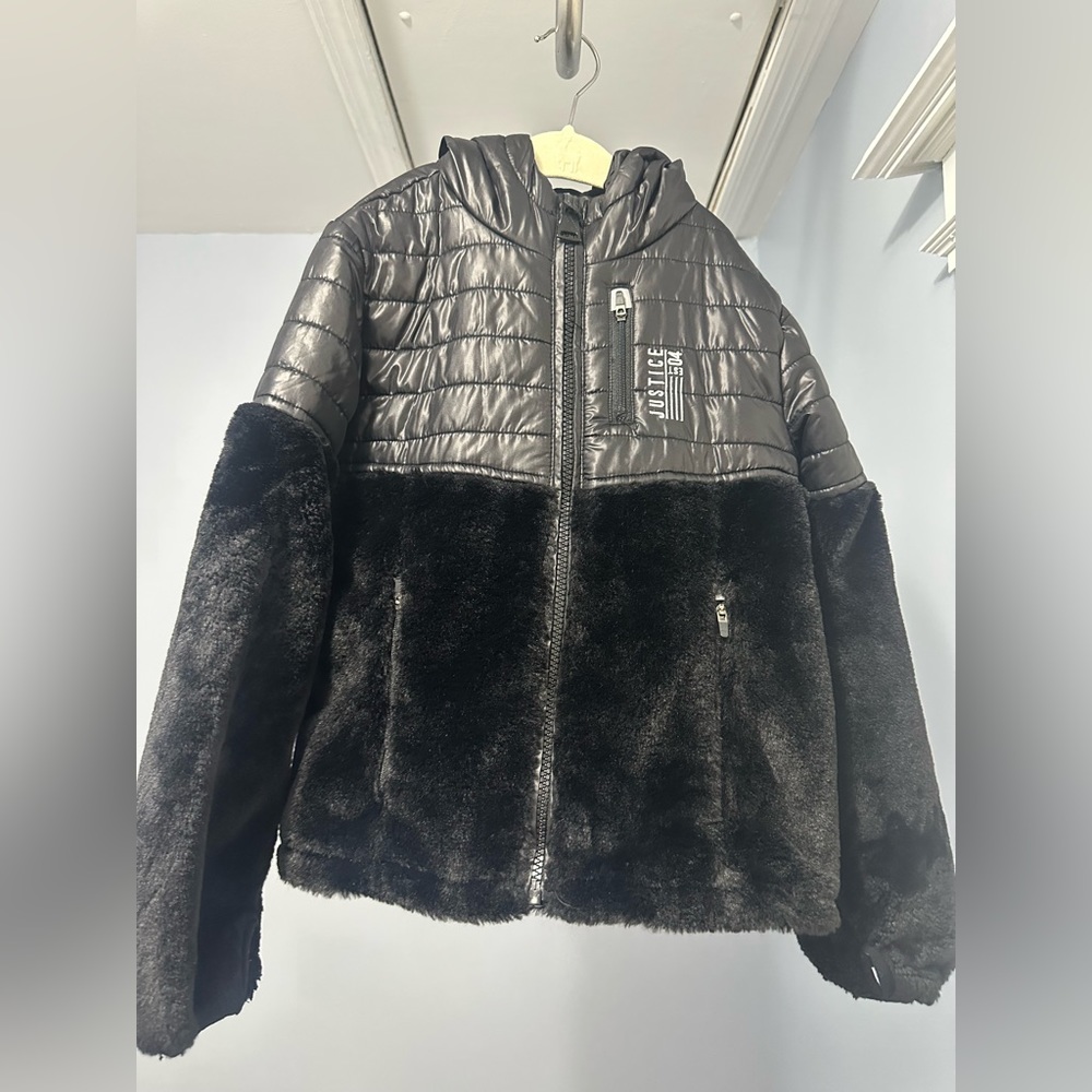 Justice Girls Half Fur Jacket